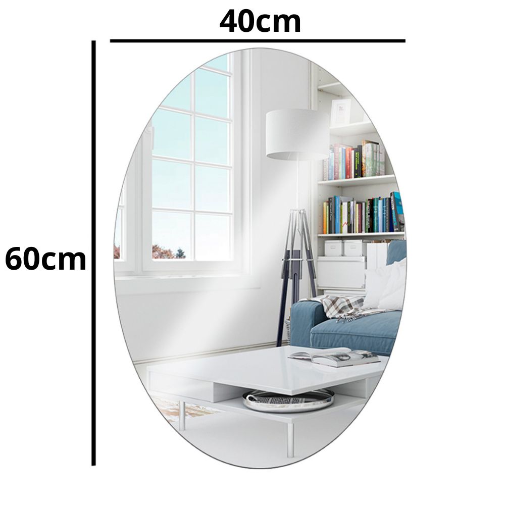 Espelhos Adesivos Acrílico Oval e Retangular Diversos Tamanhos – Decoração Moderna e Versátil!