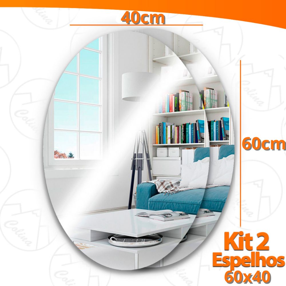 Espelhos Adesivos Acrílico Oval e Retangular Diversos Tamanhos – Decoração Moderna e Versátil!
