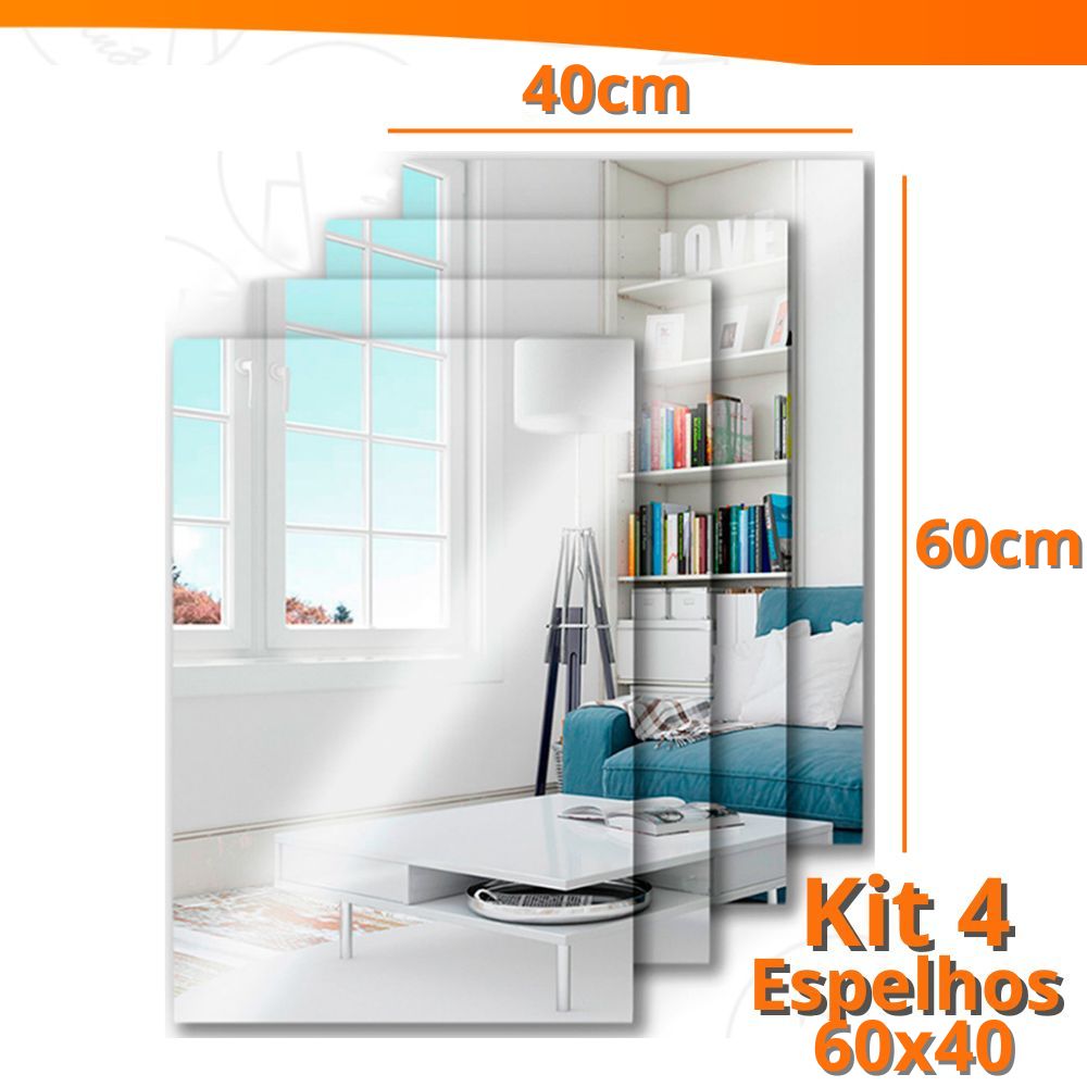 Espelhos Adesivos Acrílico Oval e Retangular Diversos Tamanhos – Decoração Moderna e Versátil!