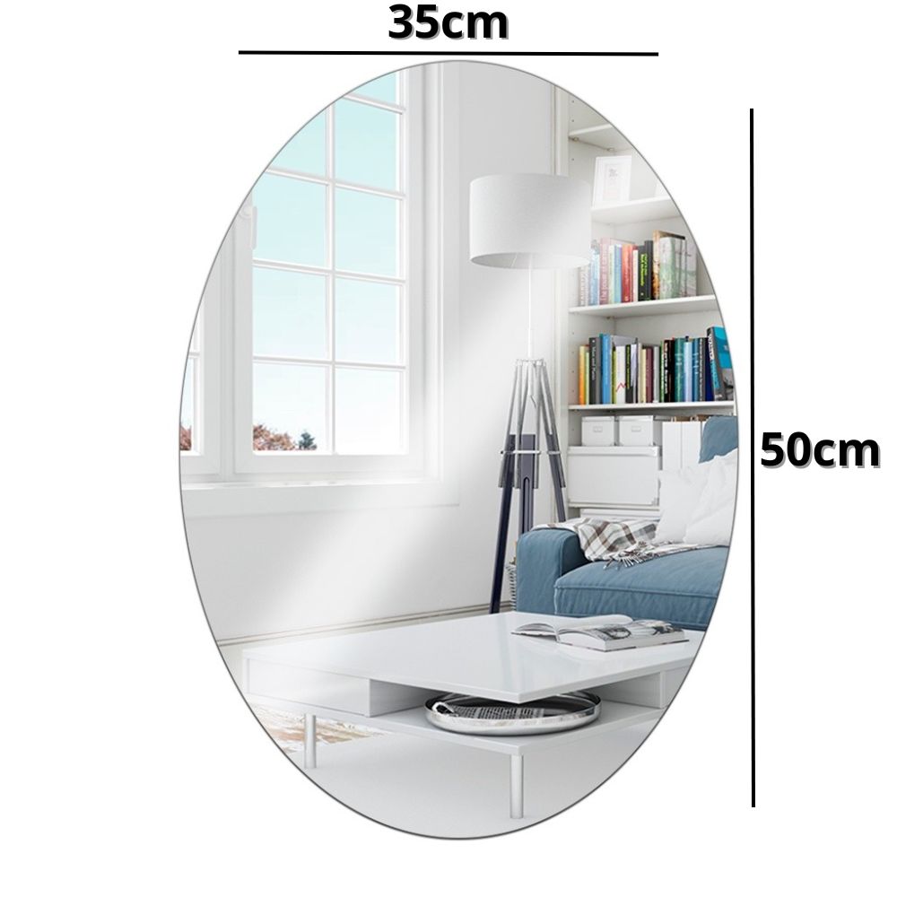 Espelhos Adesivos Acrílico Oval e Retangular Diversos Tamanhos – Decoração Moderna e Versátil!