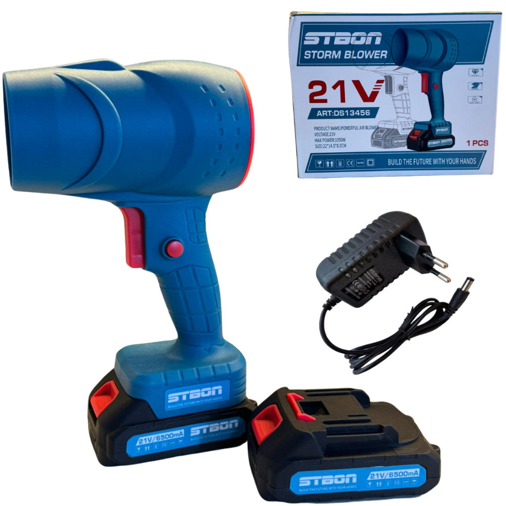 Soprador Turbo Portátil USB Recarregável 2 Baterias Bivolt Super Potente