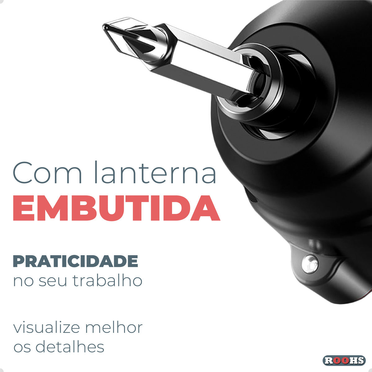 Mini Parafusadeira Furadeira Elétrica 2 Em 1 Maleta 45 Peças