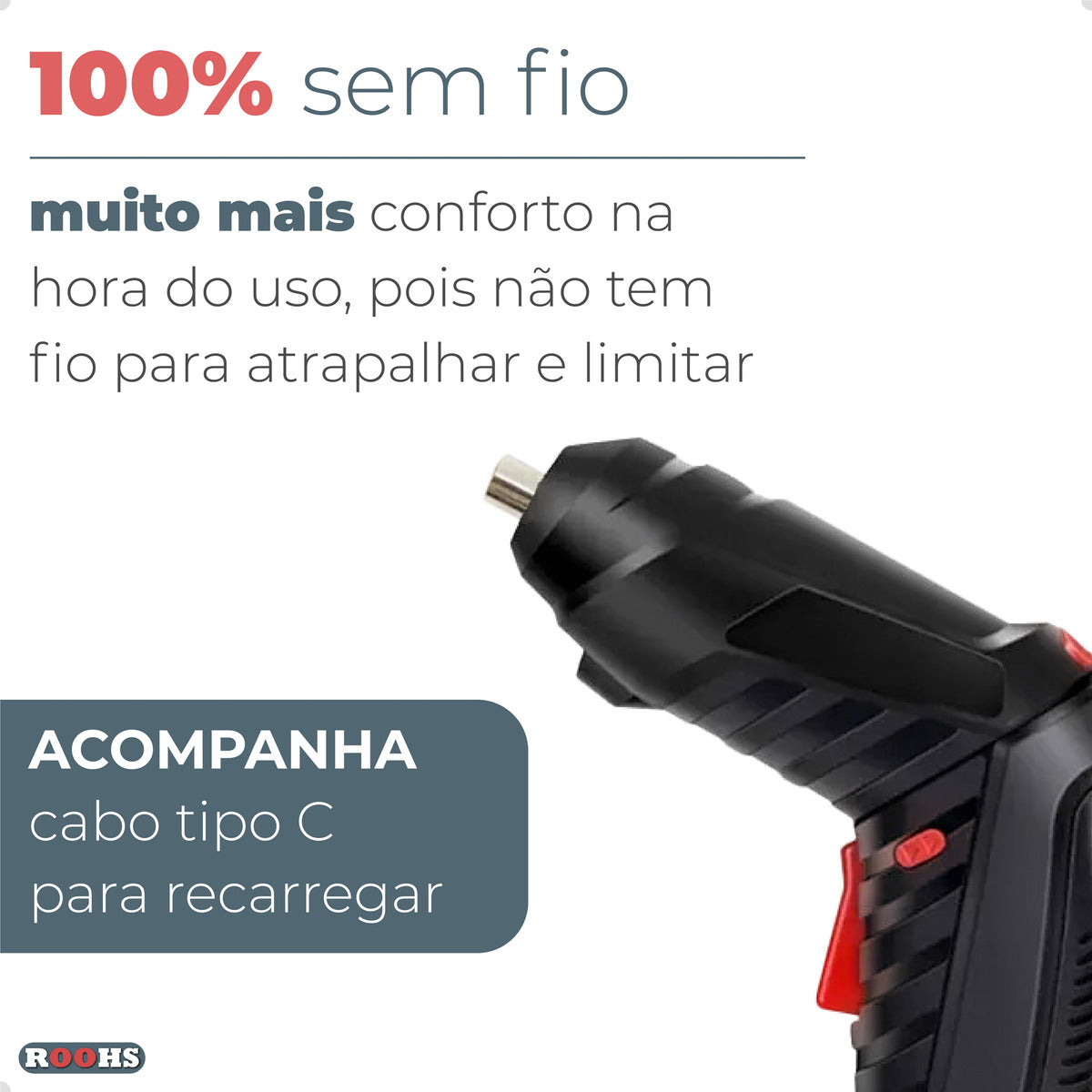 Mini Parafusadeira Furadeira Elétrica 2 Em 1 Maleta 45 Peças