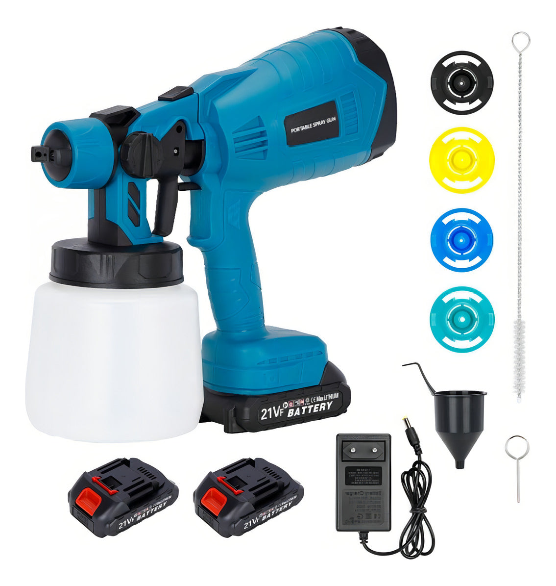 Pistola Pulverizadora Elétrica Sem Fio 200W 1000ml HVLP para Pintura - Rapidez e Acabamento Perfeito