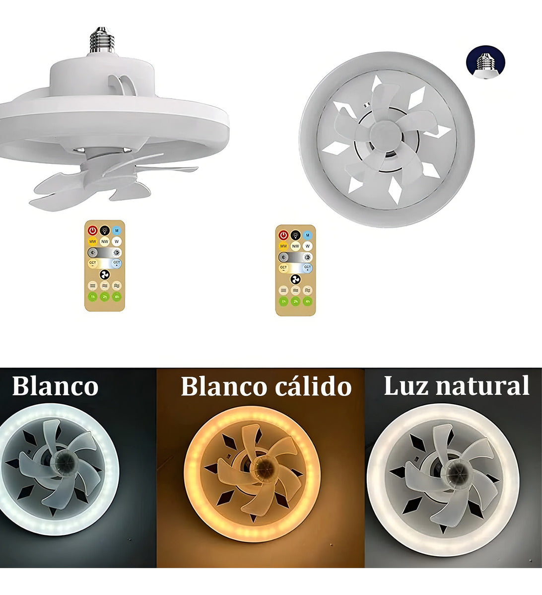 Ventilador De Teto Com Lâmpada Led Com Controle Remoto 3 Mod Diâmetro 230 Mm