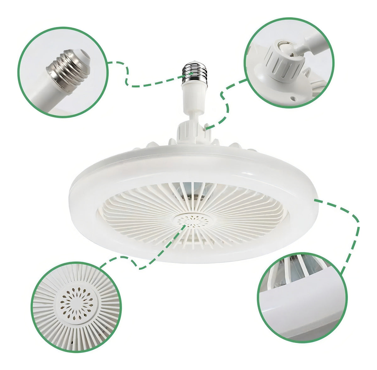 Ventilador De Teto Com Lâmpada Led Com Controle Remoto 3 Mod Diâmetro 230 Mm