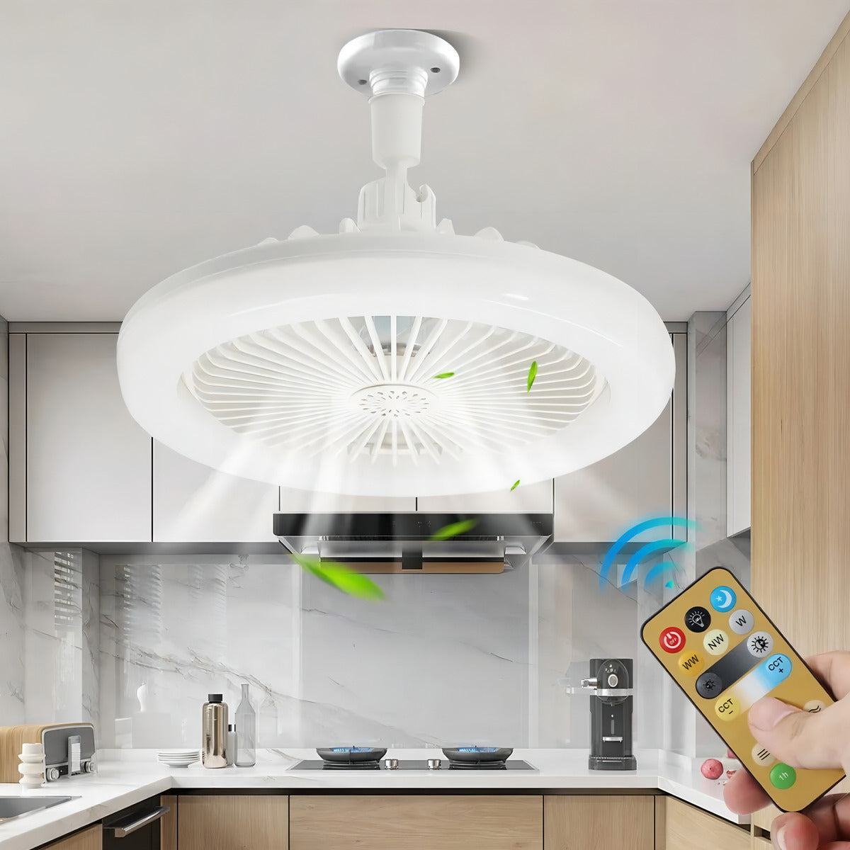 Ventilador De Teto Com Lâmpada Led Com Controle Remoto 3 Mod Diâmetro 230 Mm