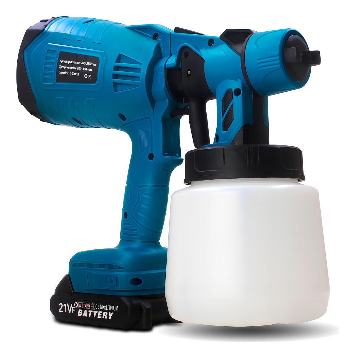 Pistola Pulverizadora Elétrica Sem Fio 200W 1000ml HVLP para Pintura - Rapidez e Acabamento Perfeito