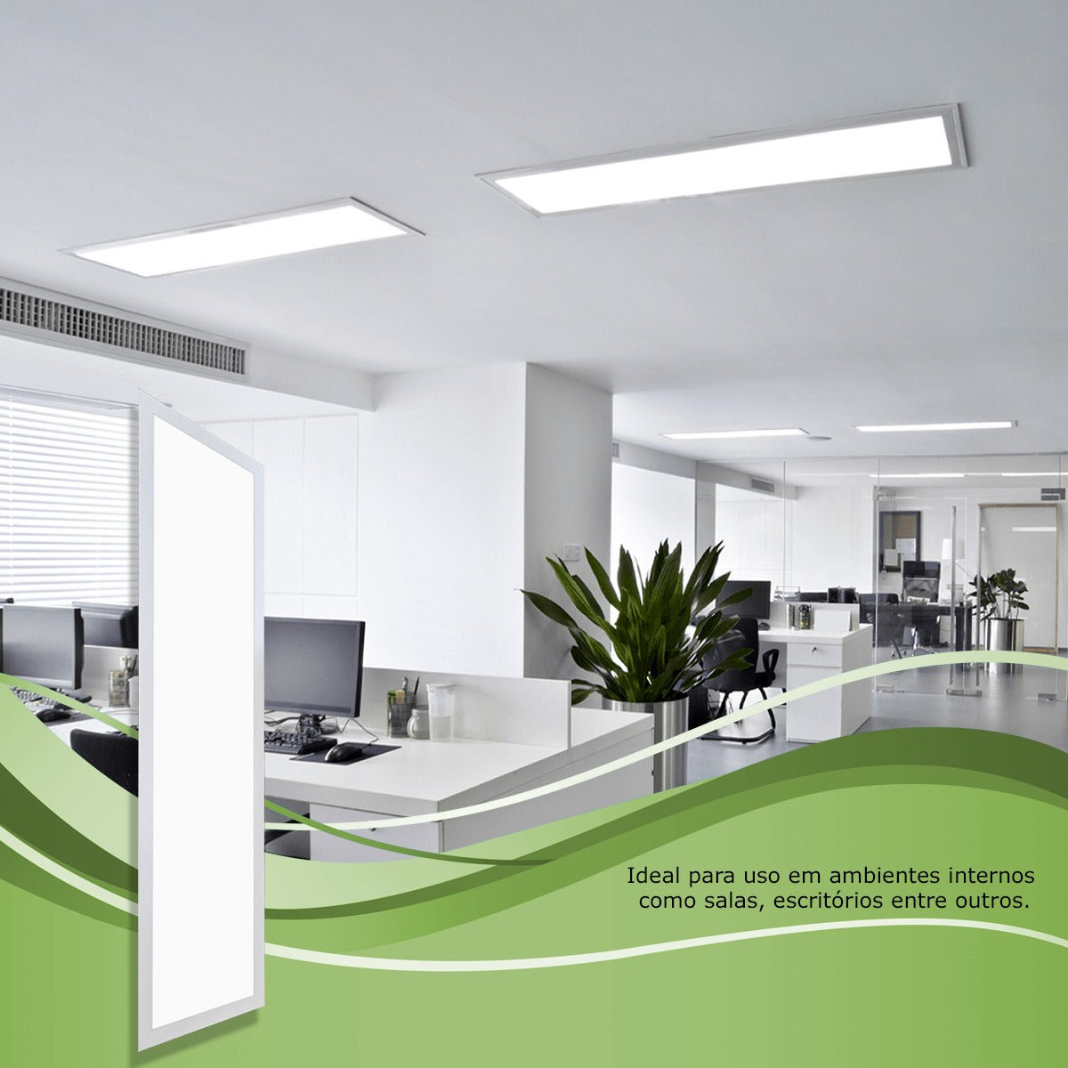 10 Painel Plafon Led 120x30 48w Luminária Embutir No Forro