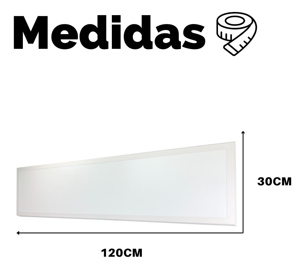 Painel Retangular Plafon 30x120 Sobrepor Luminária Br Neutro