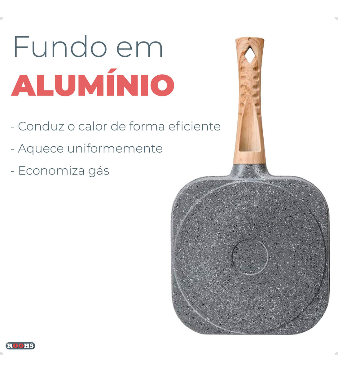 Frigideira Antiaderente 3 em 1 para Ovos, Hambúrguer e Panquecas 19cm Indução - Prática e Saudável