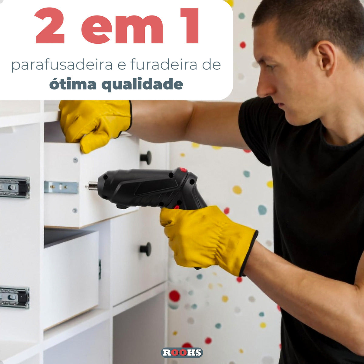 Mini Parafusadeira Furadeira Elétrica 2 Em 1 Maleta 45 Peças