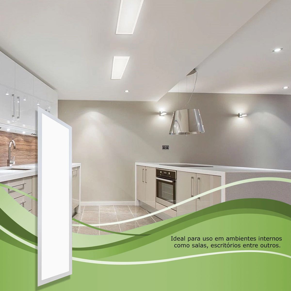 10 Painel Plafon Led 120x30 48w Luminária Embutir No Forro