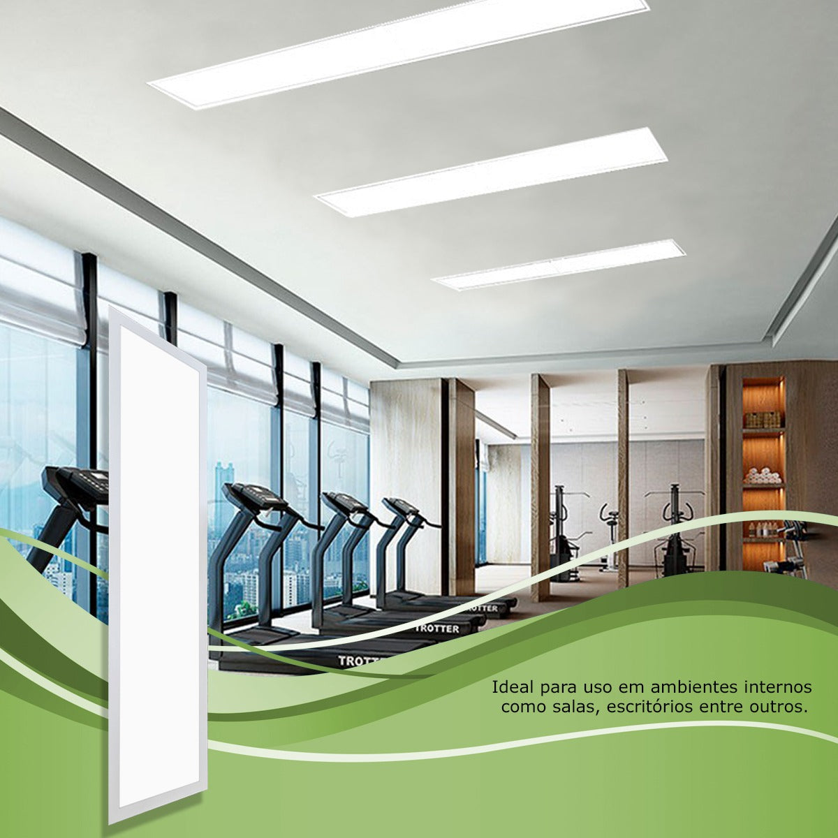 10 Painel Plafon Led 120x30 48w Luminária Embutir No Forro