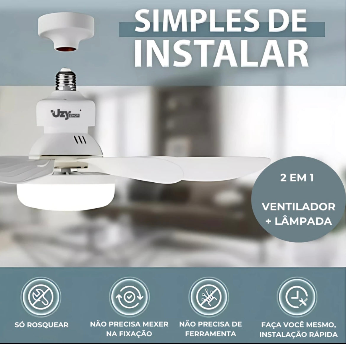 Ventilador de Teto LED 60W com Controle Remoto - Conforto e Estilo em Um Só!