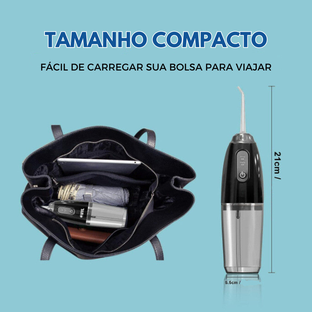Irrigador Oral Jato de Água Dental Water Flosser Bucal Recarregável Portátil Sem Fio