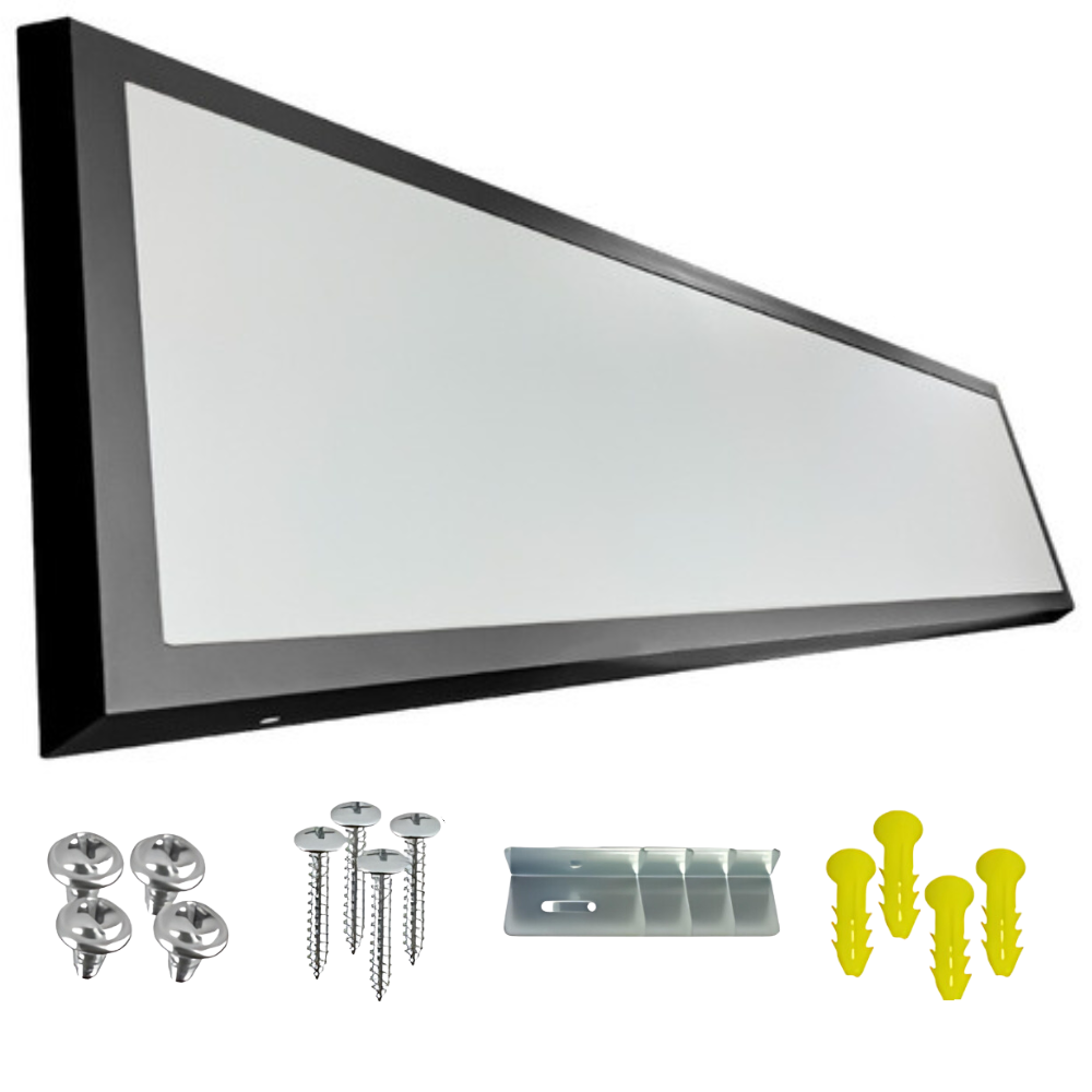 Luminaria 30x120 Plafon Sobrepor 6500k Branco Frio Painel Led Retangular Preta 48w