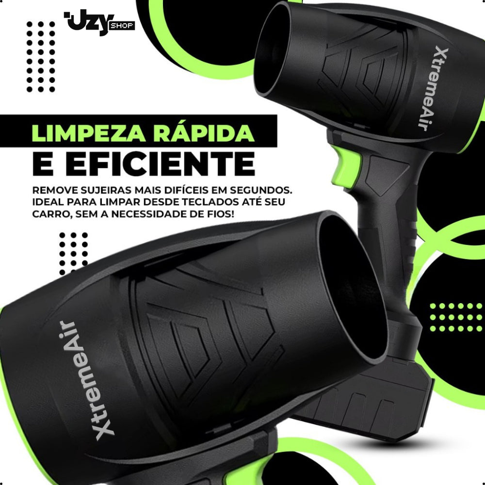 Soprador Turbo Portátil USB Recarregável 2 Baterias Bivolt Super Potente