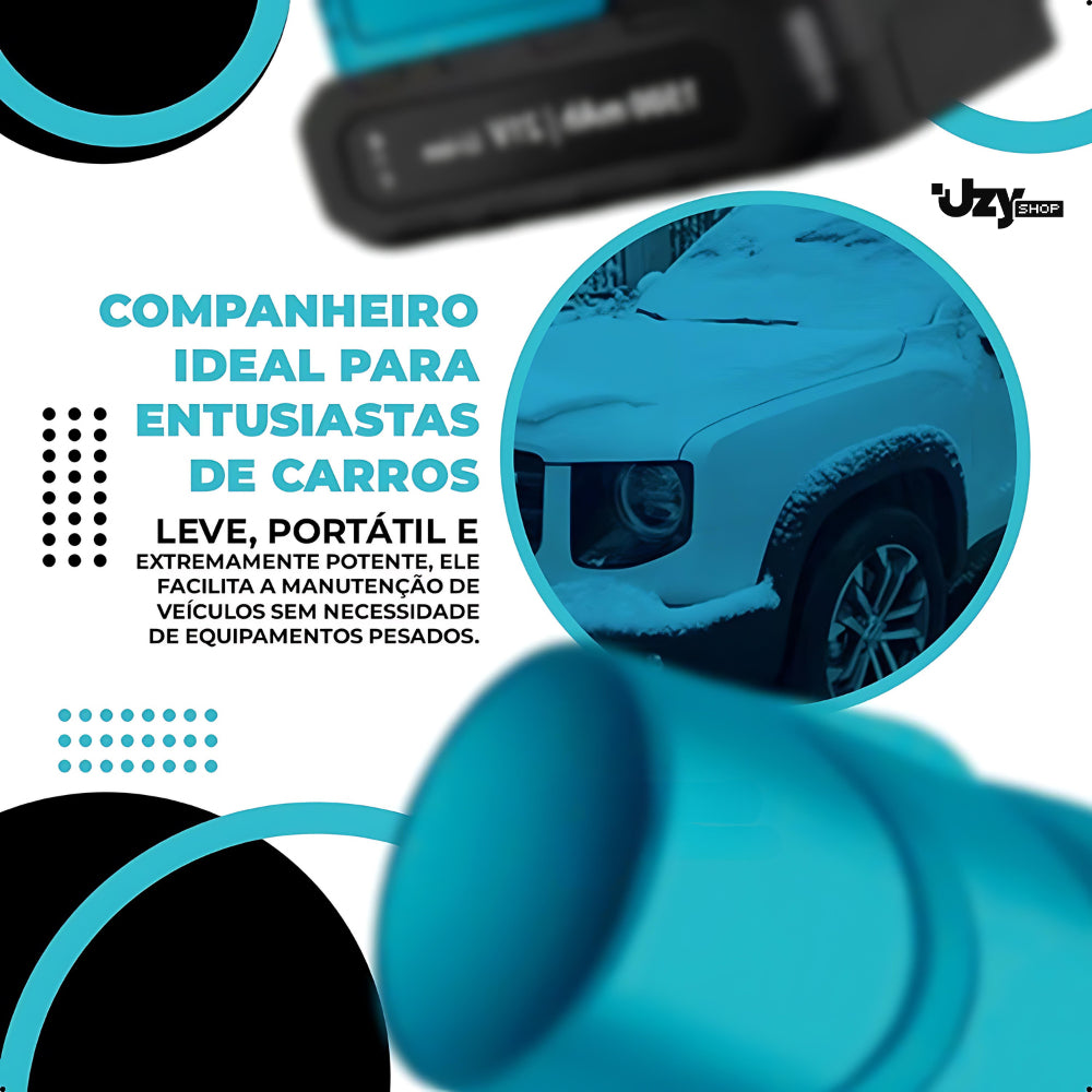 Soprador Turbo Portátil USB Recarregável 2 Baterias Bivolt Super Potente