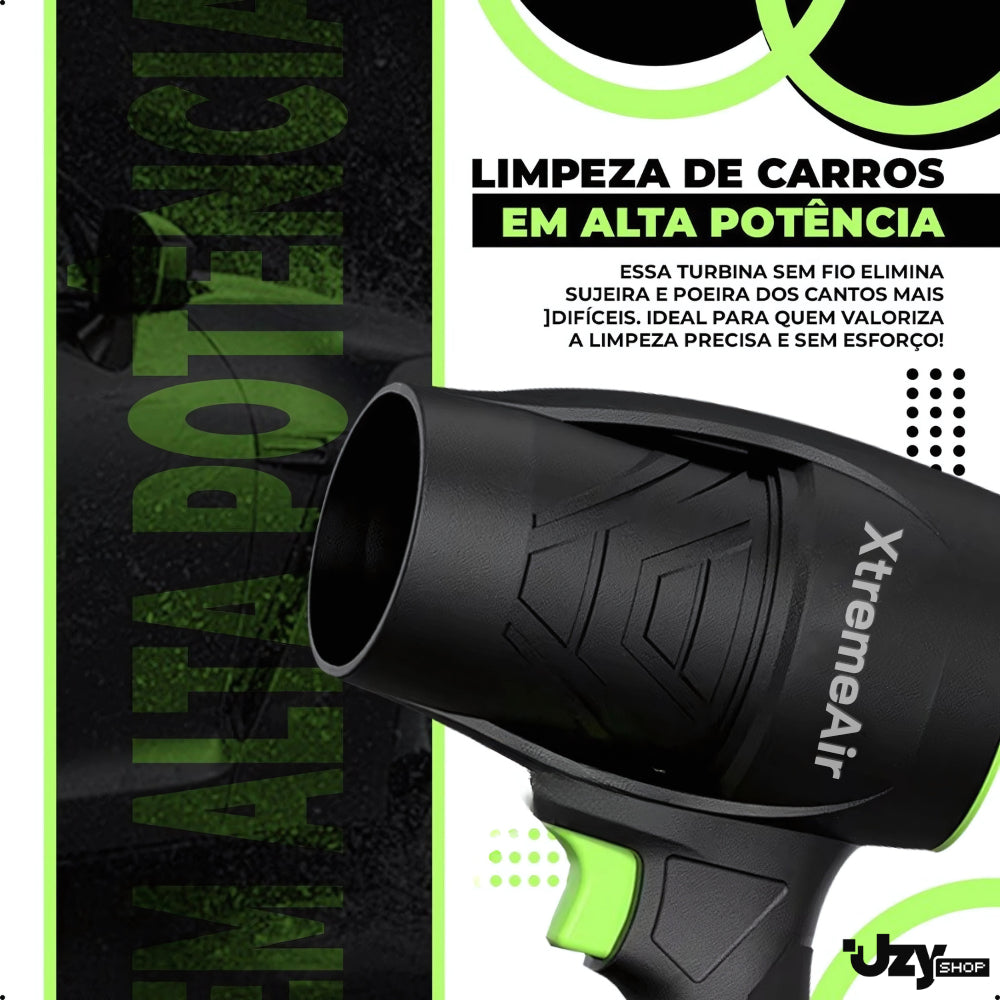 Soprador Turbo Portátil USB Recarregável 2 Baterias Bivolt Super Potente