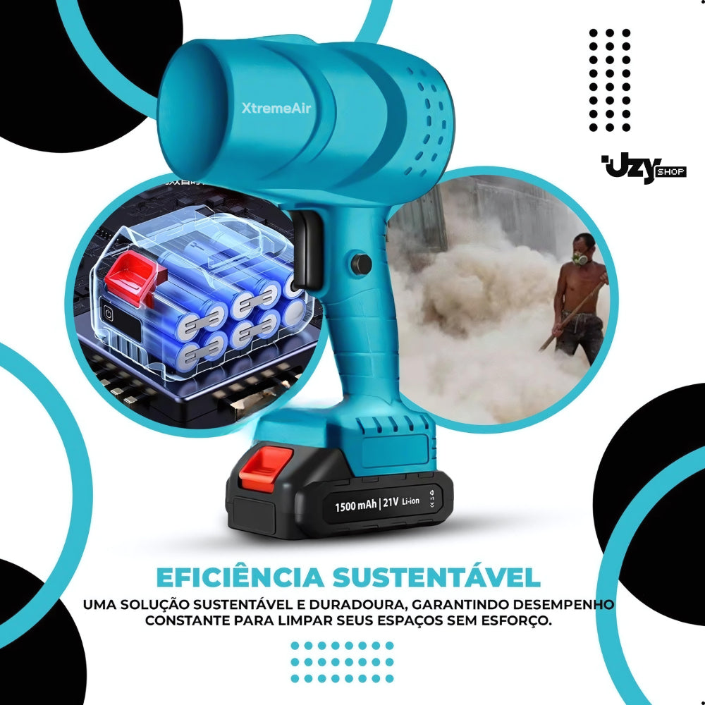 Soprador Turbo Portátil USB Recarregável 2 Baterias Bivolt Super Potente