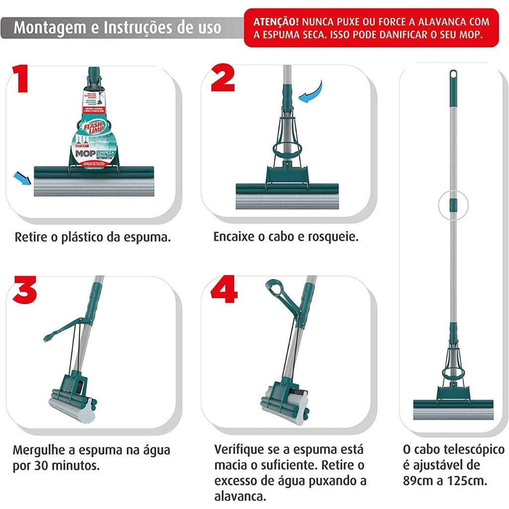 Rodo Magico Mop Fácil Limpeza Geral Plus Lava E Seca Promoção
