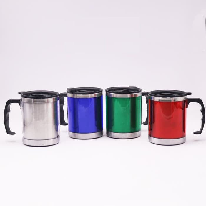 Caneca Térmica Inox 450ml com Alça e Tampa Bebida Fria ou Quente