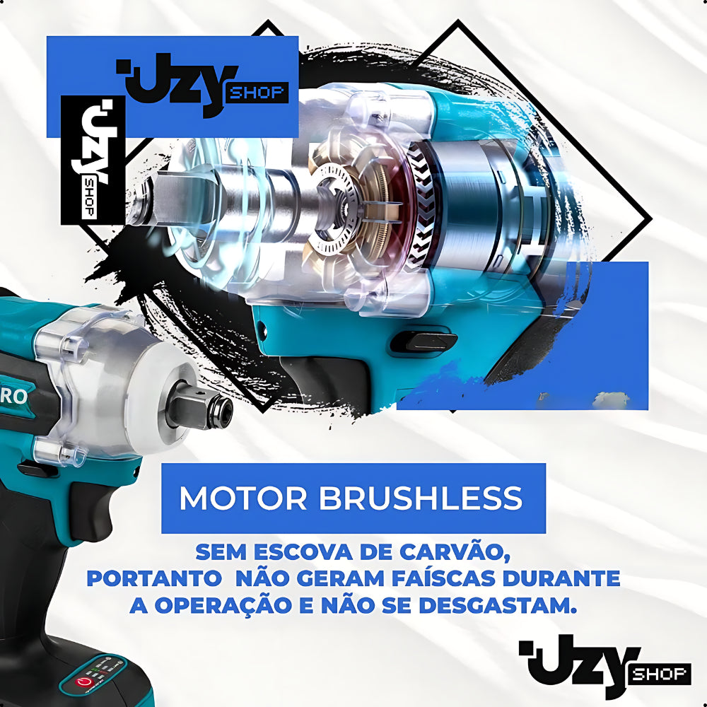 Chave De Impacto Parafusadeira Furadeira PowerPro + Maleta Acessorios 02 Baterias 21v