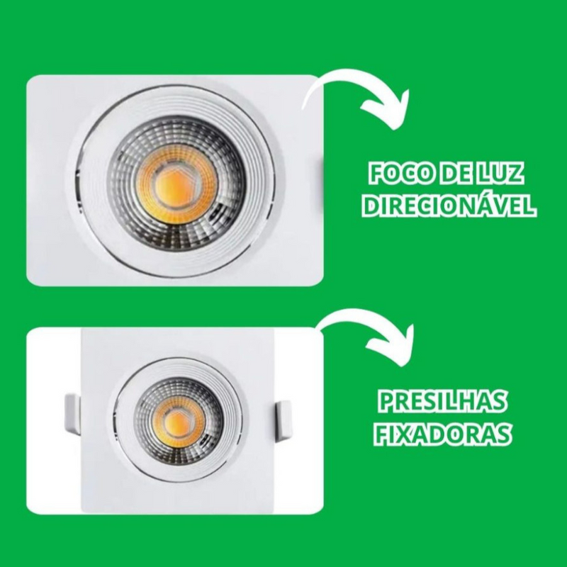 it com 50 Luminárias LED Spot 7W Redondo/Quadrado – Iluminação Profissional para Projetos Amplos!