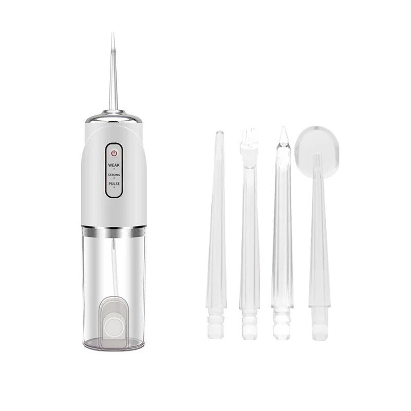 Irrigador Oral Water Flosser Portátil 300ml Branco/Verde/Rosa – Higiene Bucal Avançada!