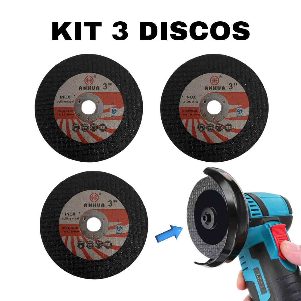 Kit com 3 Discos de Corte PowerGrip 76mm – Precisão e Eficiência para Seus Projetos