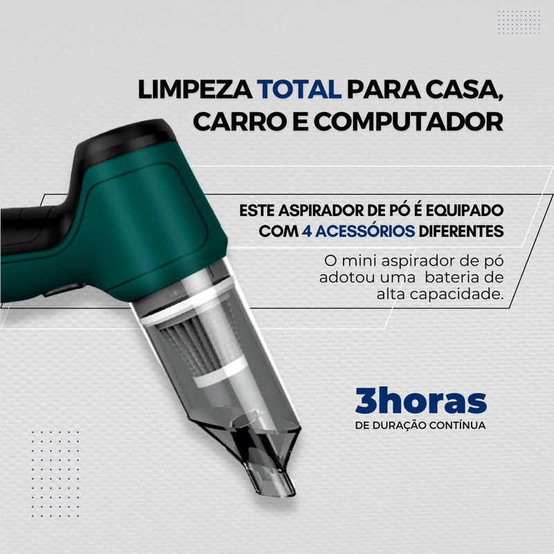 Mini Aspirador Soprador faz Vácuo 3 Em 1 Ar Portátil Usb