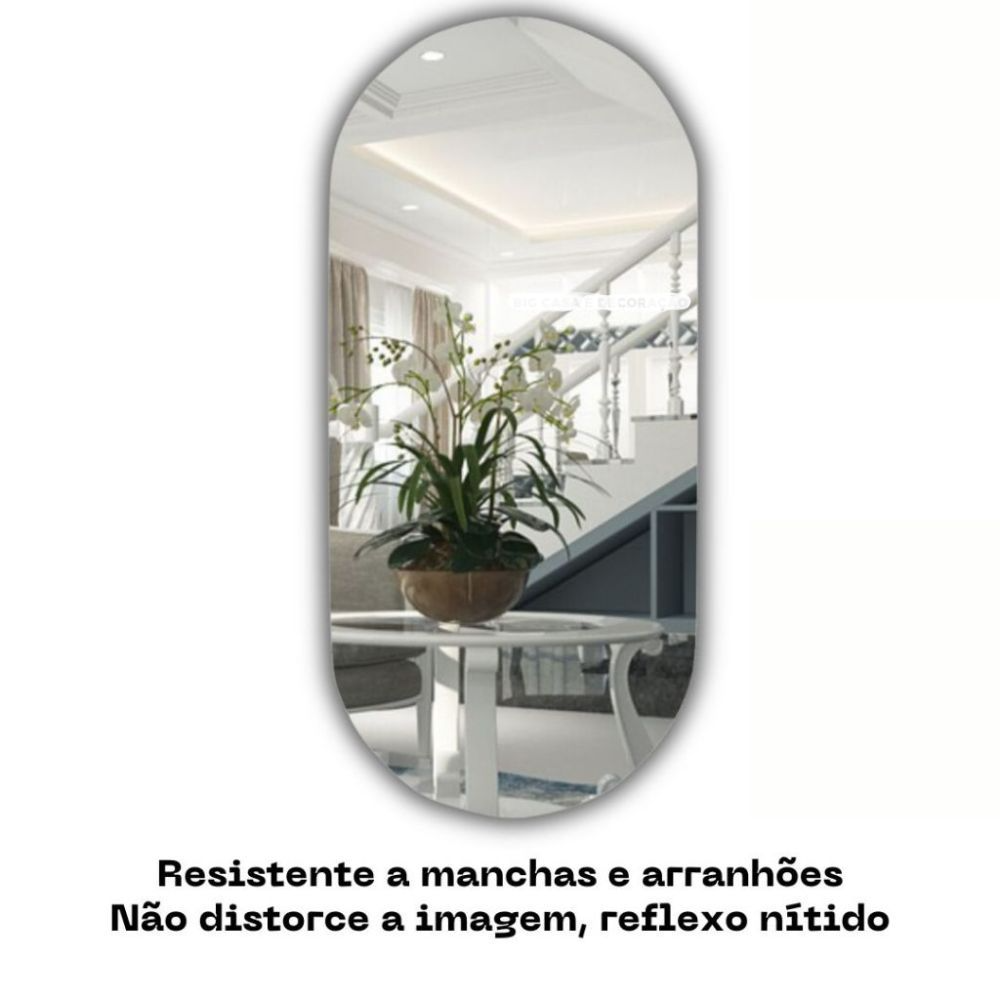 Kit 2 Espelhos Decorativos Redondo (29cm) + Oval (29x68,5cm) – Elegância e Amplitude para Sua Casa!