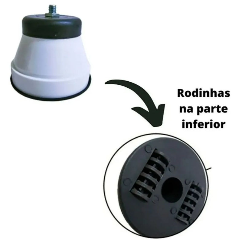 Kit 4 Pés Fogão Geladeira Freezer Com Rodinhas Universal