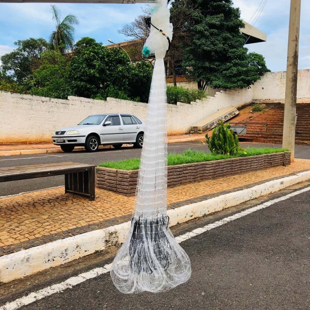 Tarrafa 40x20x12 Fio 0,40 Malha 20 Com 1,90m De Altura De 12 Metros Para Lambari Peixe Rei Tilápia