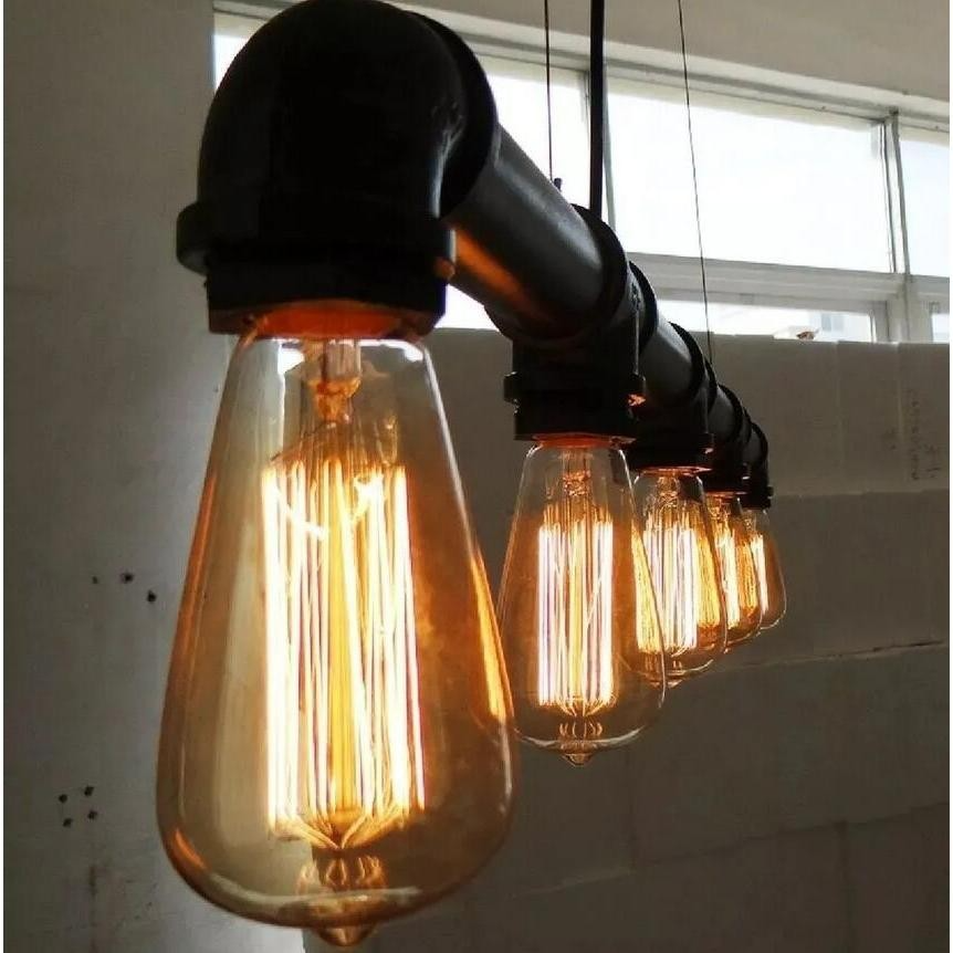 Kit com 6 Lâmpadas Filamento LED Retrô ST64 4W – Ilumine com Estilo Vintage!