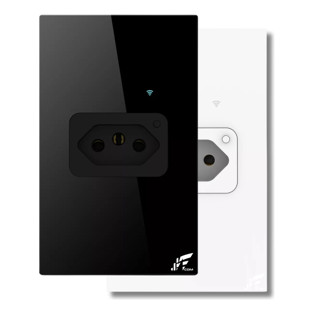Tomada WiFi Inteligente de Embutir 20A Preto/Branco – Controle e Economia na Palma da Sua Mão!