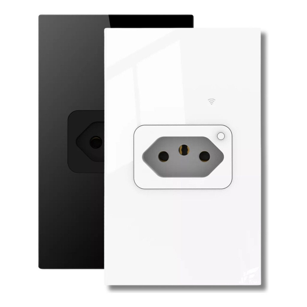 Tomada WiFi Inteligente de Embutir 20A Preto/Branco – Controle e Economia na Palma da Sua Mão!
