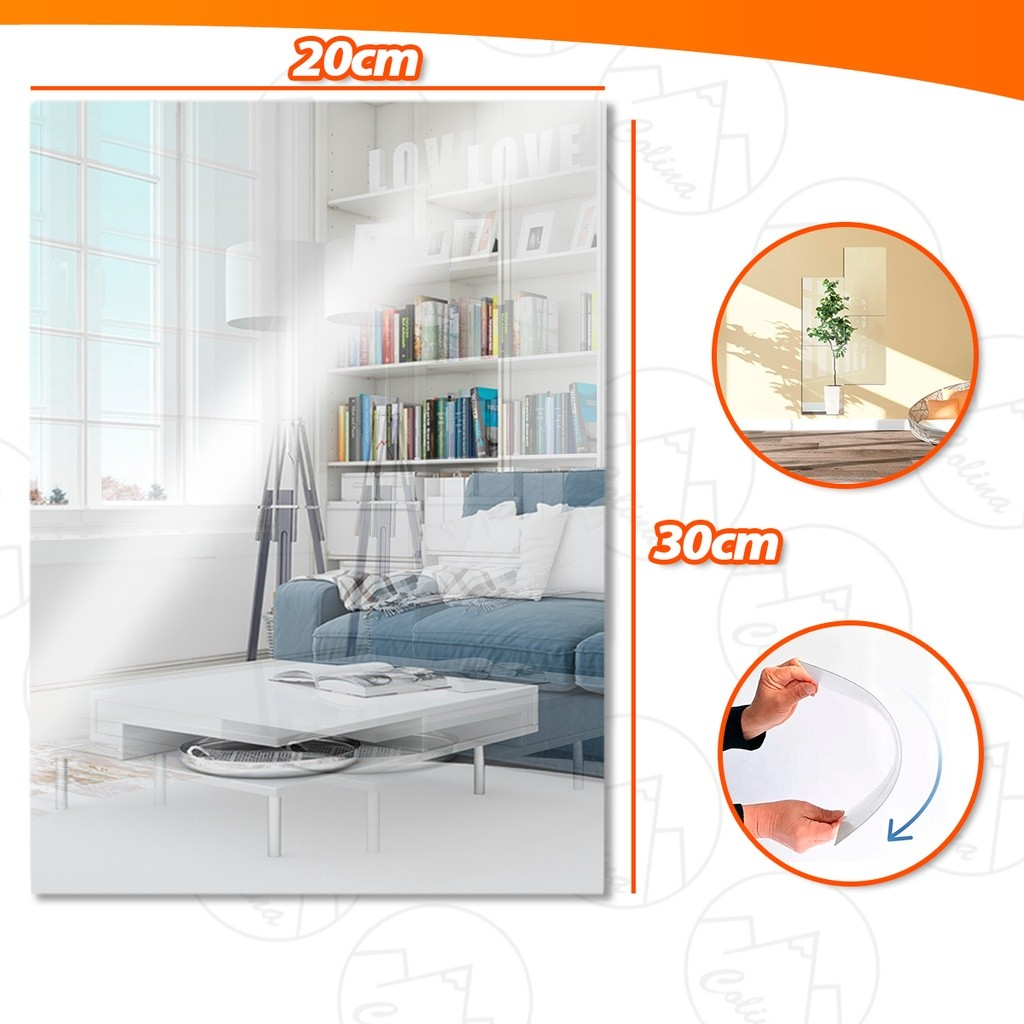 Espelhos Adesivos Acrílico Oval e Retangular Diversos Tamanhos – Decoração Moderna e Versátil!