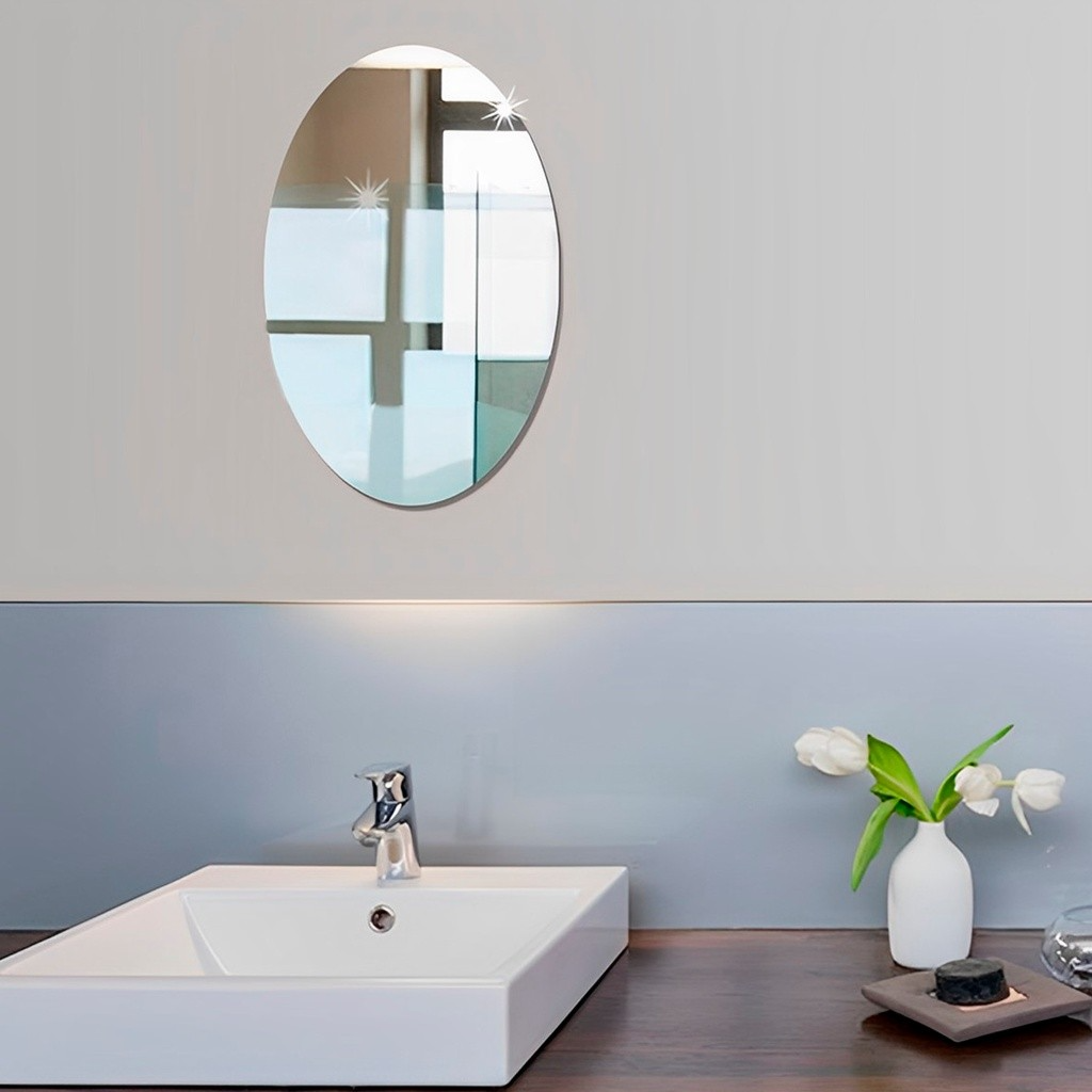Espelhos Adesivos Acrílico Oval e Retangular Diversos Tamanhos – Decoração Moderna e Versátil!