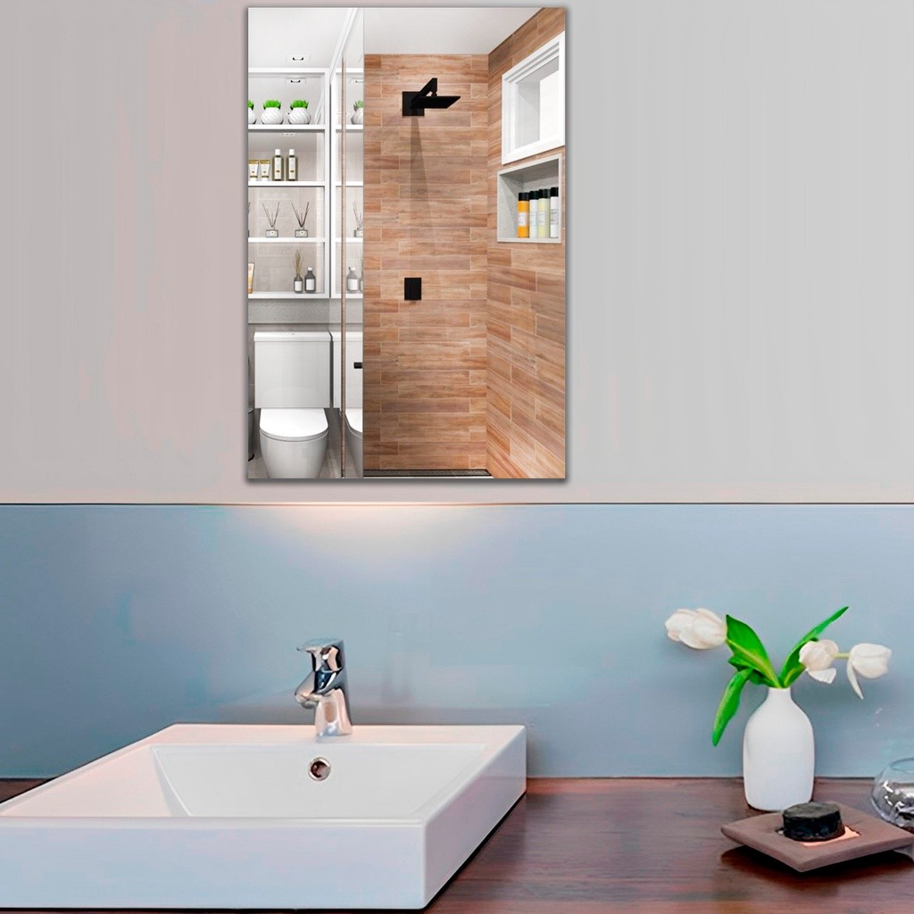 Espelhos Adesivos Acrílico Oval e Retangular Diversos Tamanhos – Decoração Moderna e Versátil!