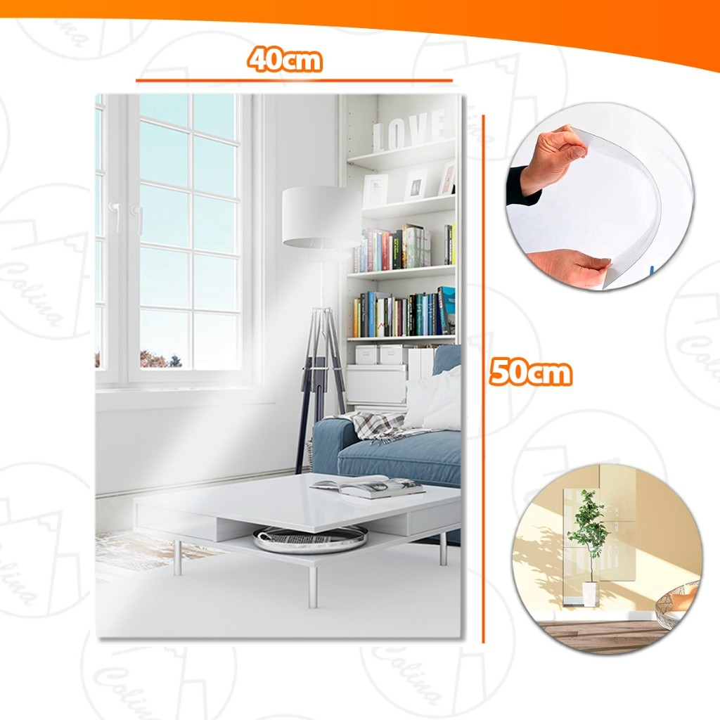 Espelhos Adesivos Acrílico Oval e Retangular Diversos Tamanhos – Decoração Moderna e Versátil!