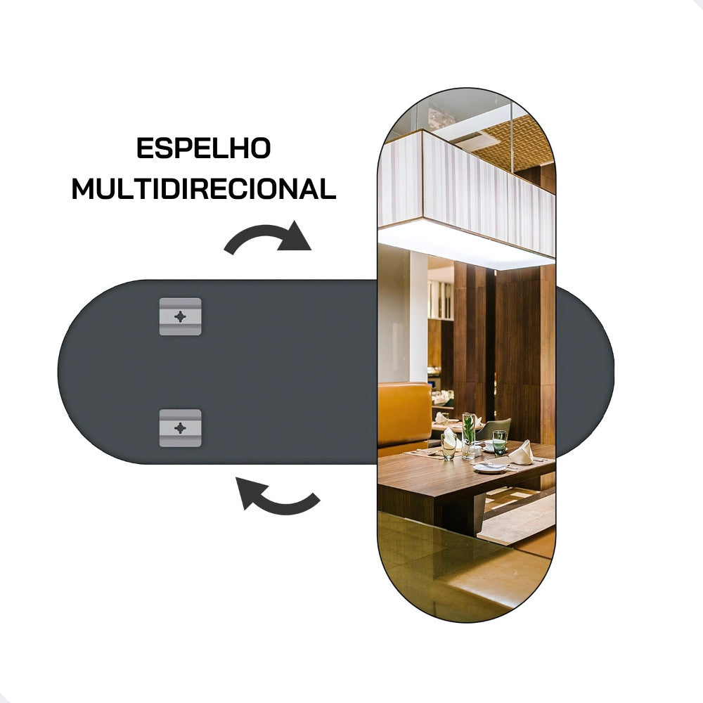 Espelho Oval 100x40 Grande Moldura Alumínio Quarto Sala Decorativo