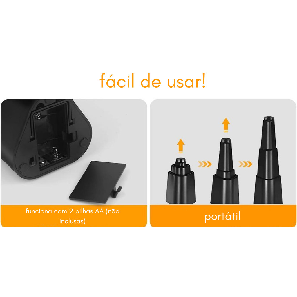 Ventilador Repelente de Mesa Retrátil Preto 8cm –  Refresque e Proteja!