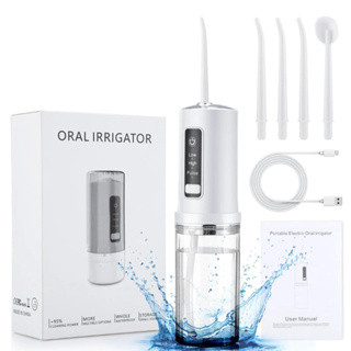 Irrigador Oral Water Flosser Portátil 300ml Branco/Verde/Rosa – Higiene Bucal Avançada!