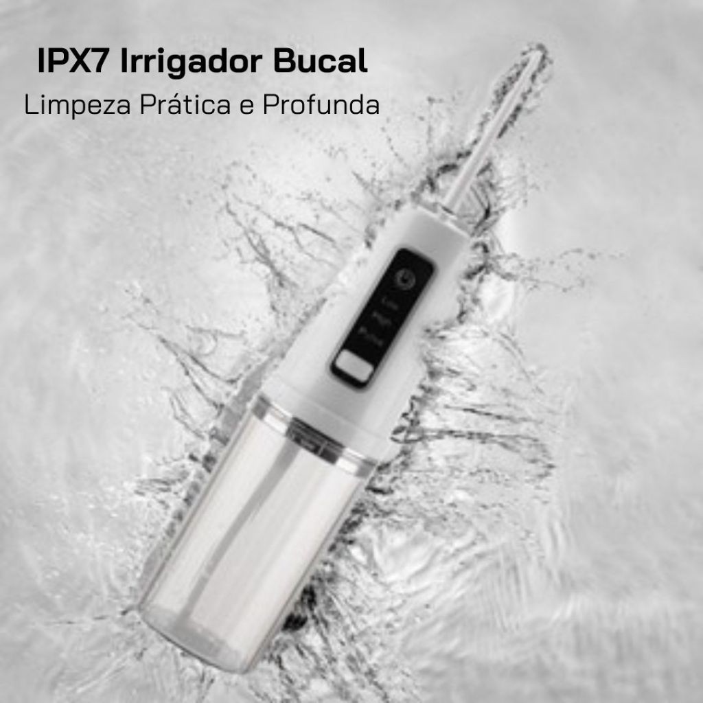 Irrigador Oral Water Flosser Portátil 300ml Branco/Verde/Rosa – Higiene Bucal Avançada!