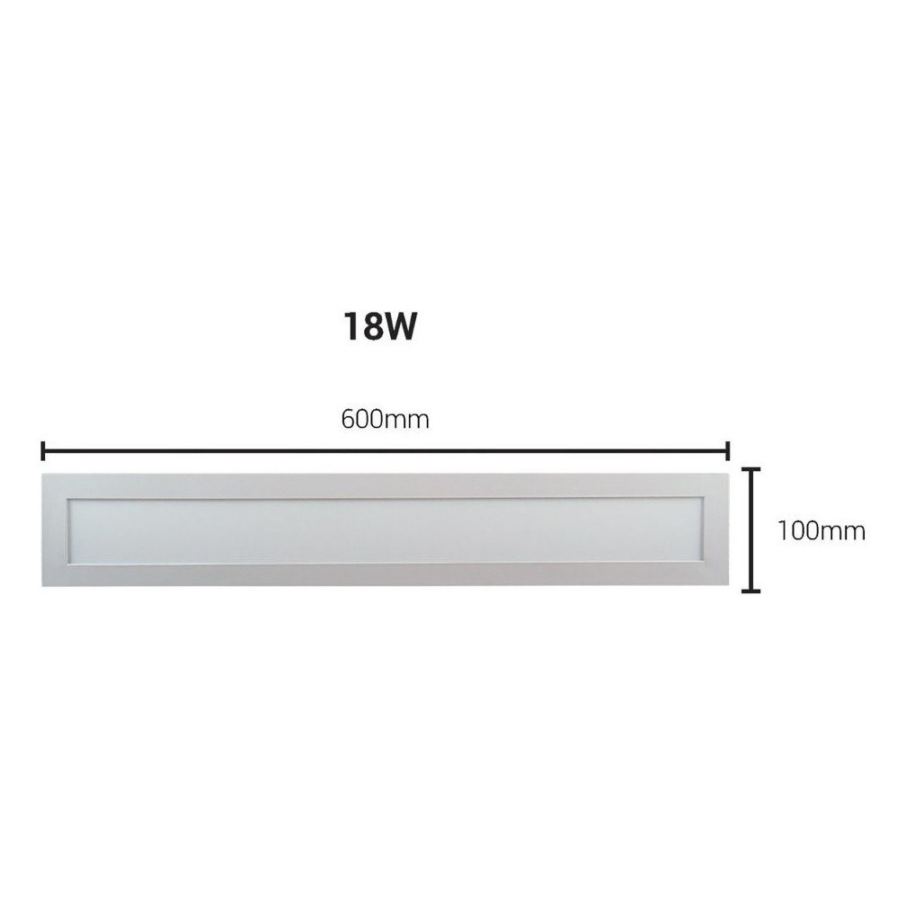 Painel Plafon LED Retangular Sobrepor 60cm 18W Branco Frio – Iluminação Moderna e Eficiente!