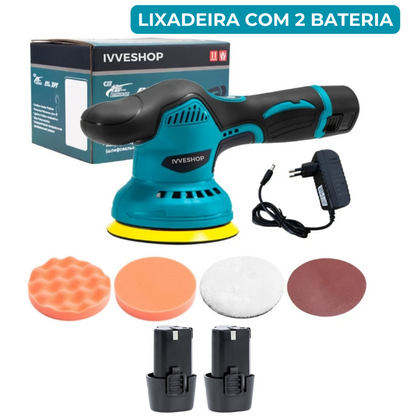 Lixadeira Polidora Portátil Sem Fio Polimax Pro 12V Bateria Extra – Polimento Profissional em Suas Mãos!