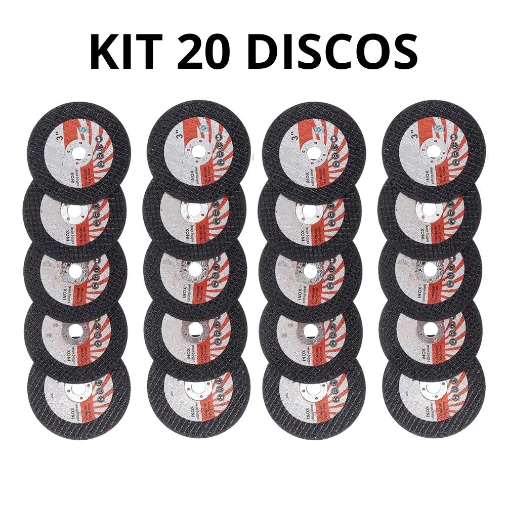 Kit com 20 Discos de Corte PowerGrip 76mm – Desempenho Imbatível para Seus Projetos!