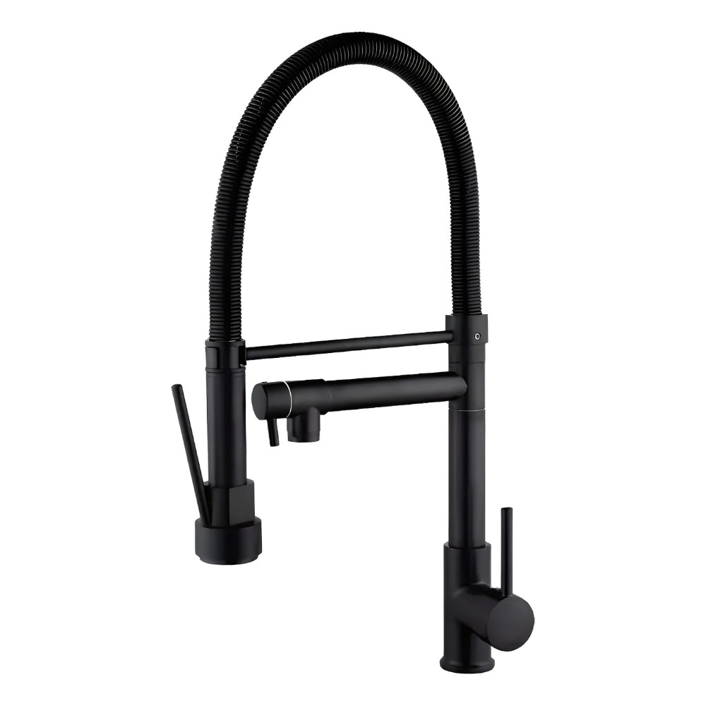 Torneira Cozinha Gourmet Misturador Ducha Duo Spray Preto – Estilo e Funcionalidade Premium!